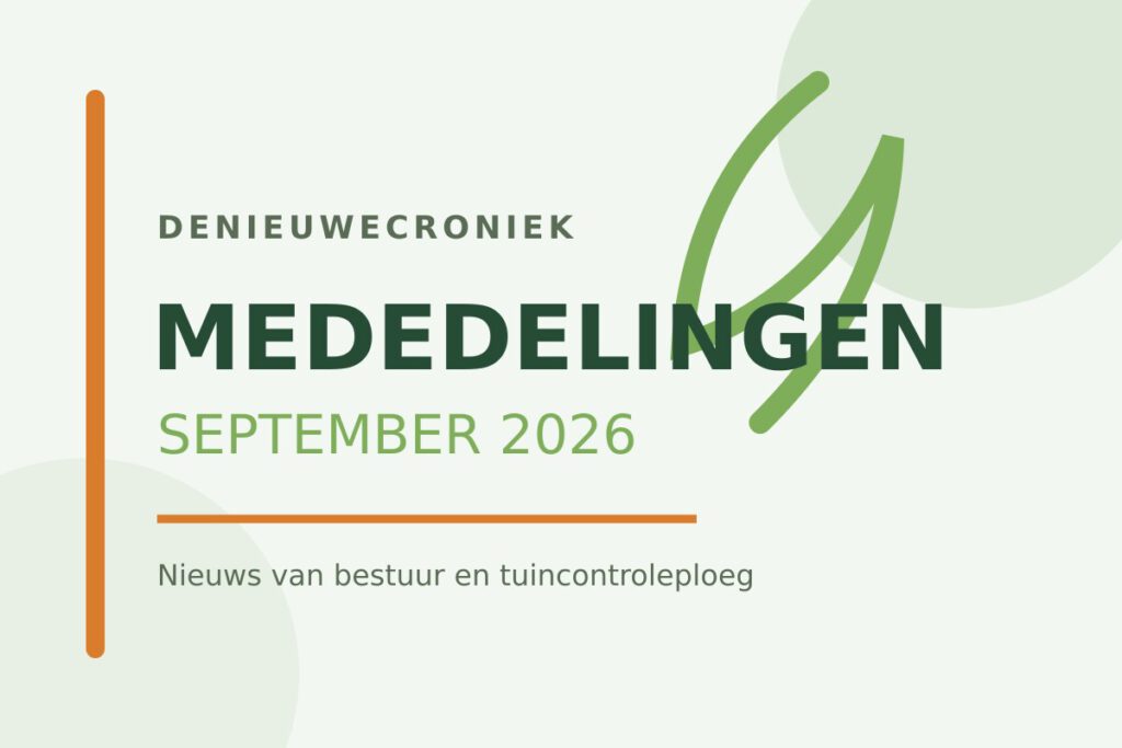 Mededelingen van DeNieuweCroniek, september 2026