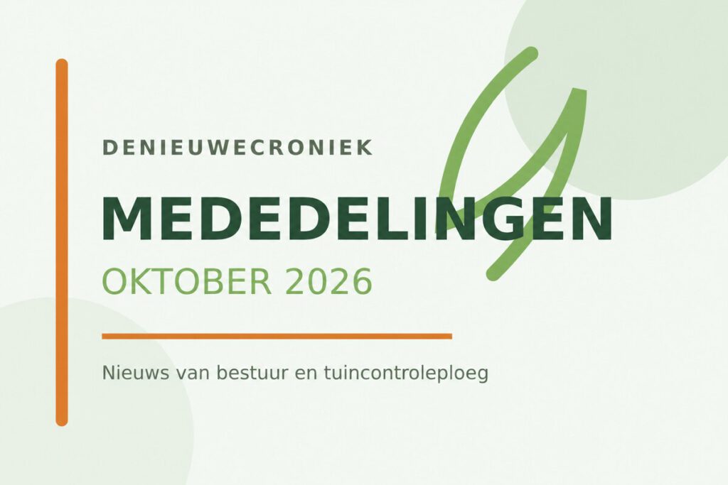 Mededelingen van DeNieuweCroniek, oktober 2026